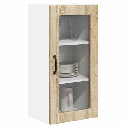 Mobile in vetro da parete LUCCA 2 pz Rovere Sonoma