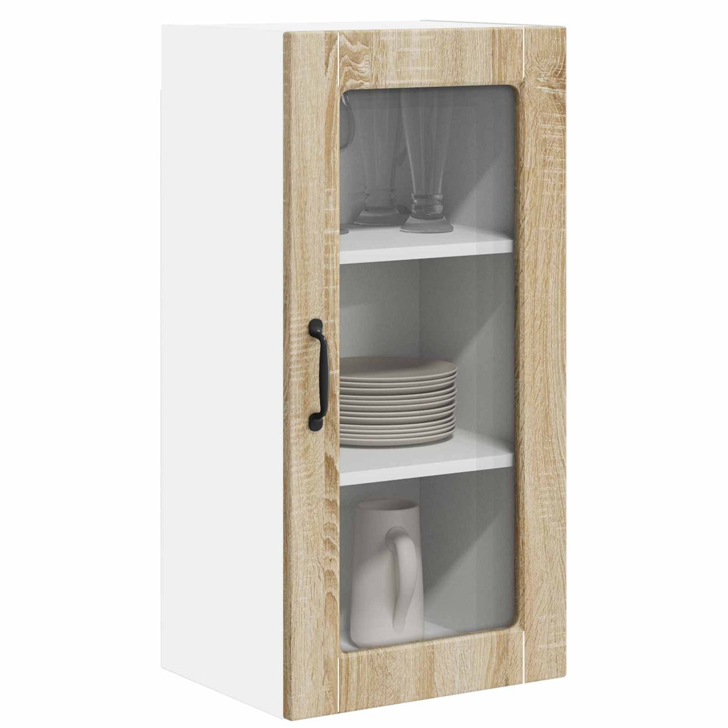Mobile in vetro da parete LUCCA 2 pcs Rovere Sonoma