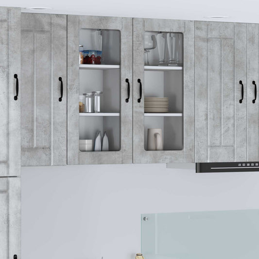 Mobile in vetro da parete LUCCA 2 pcs Grigio Cemento
