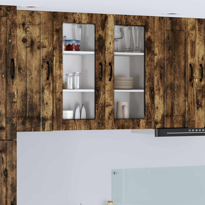Mobile in vetro da parete LUCCA 2 pcs Rovere Fumo