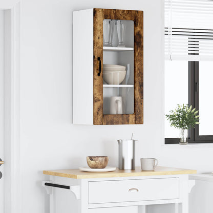 Mobile in vetro da parete LUCCA 2 pz Rovere Fumo