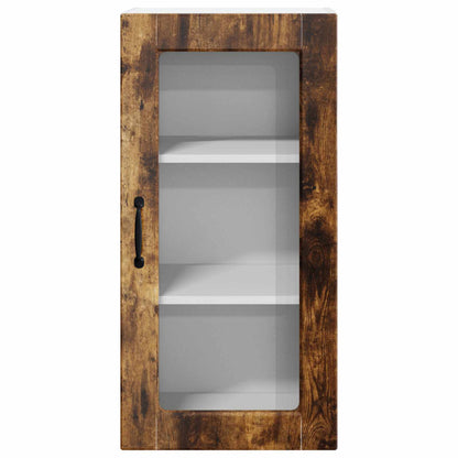 Mobile in vetro da parete LUCCA 2 pcs Rovere Fumo