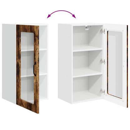 Mobile in vetro da parete LUCCA 2 pz Rovere Fumo