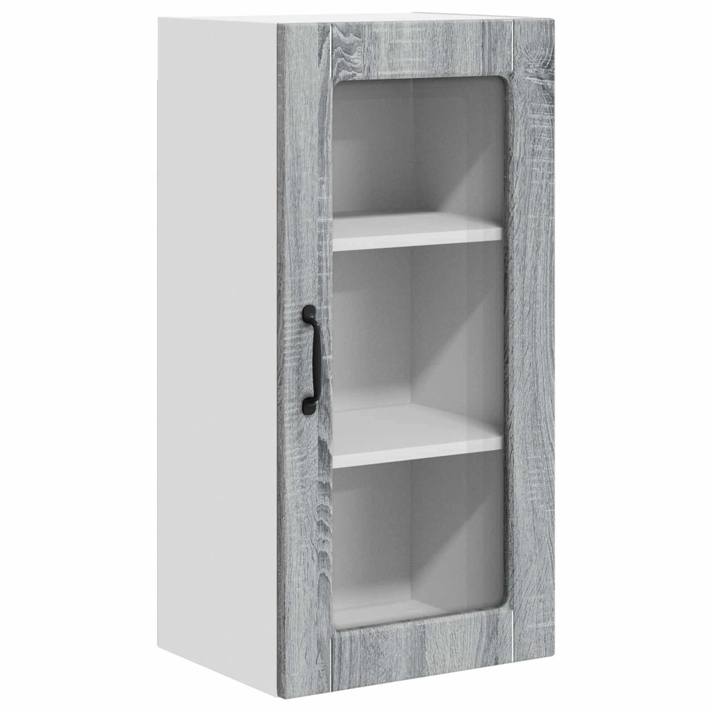 Mobile in vetro da parete LUCCA 2 pcs Grigio Sonoma