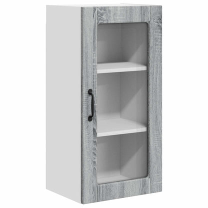 Mobile in vetro da parete LUCCA 2 pcs Grigio Sonoma