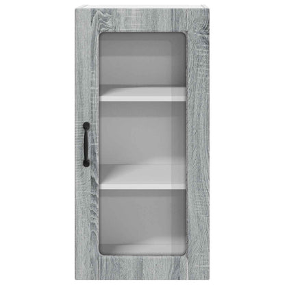 Mobile in vetro da parete LUCCA 2 pcs Grigio Sonoma
