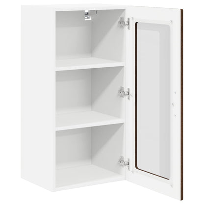 Mobile in vetro da parete LUCCA Rovere Marrone 40 x 31 x 80 cm