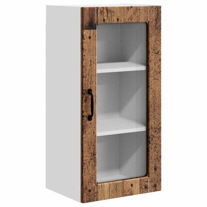 Mobile in vetro da parete LUCCA Legno antico 40 x 31 x 80 cm