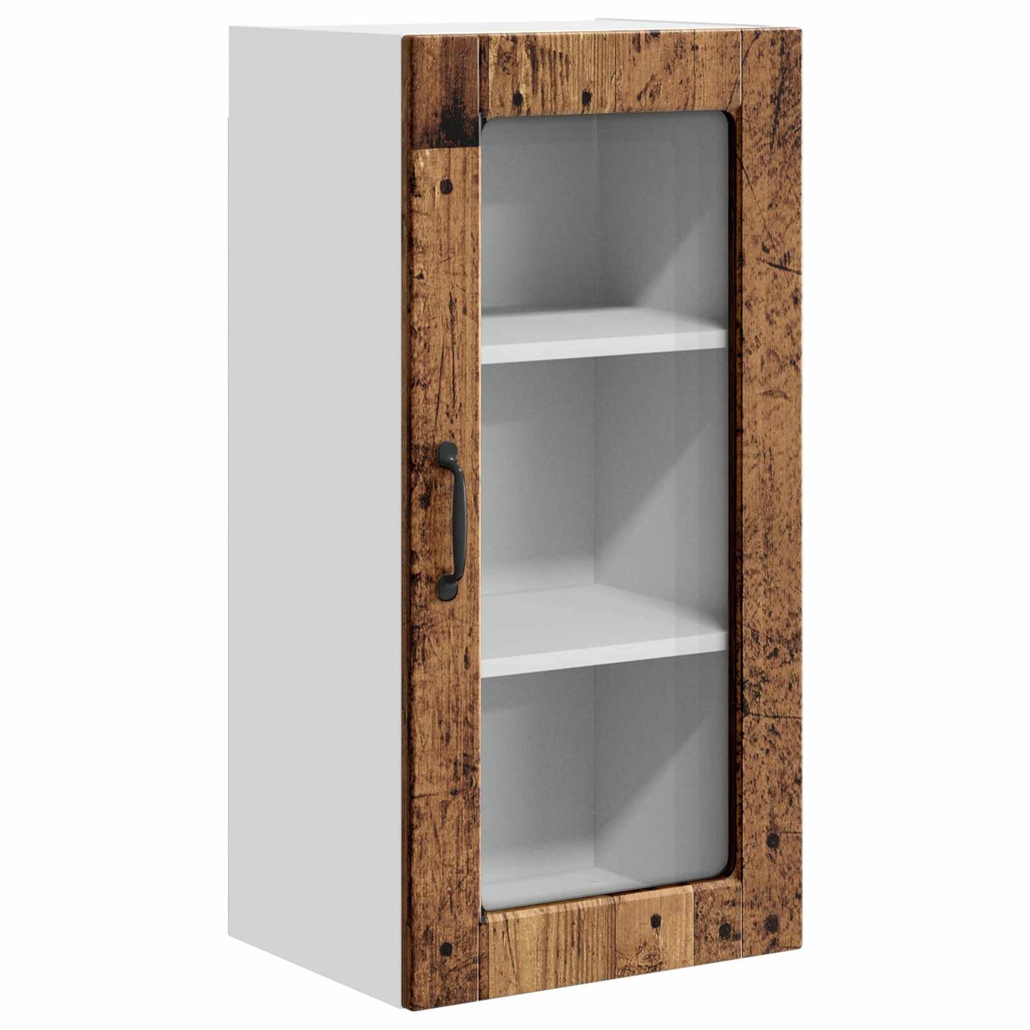 Mobile in vetro da parete LUCCA 2 pz Legno antico