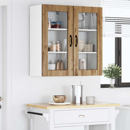 Mobile in vetro da parete LUCCA 2 pcs Rovere Artigianale