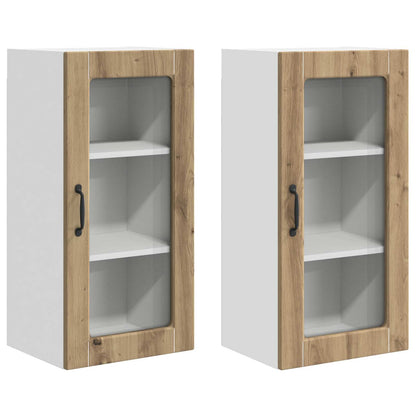 Mobile in vetro da parete LUCCA 2 pcs Rovere Artigianale