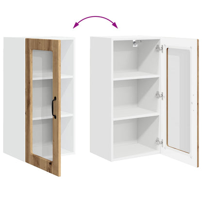 Mobile in vetro da parete LUCCA 2 pz Rovere Artigianale