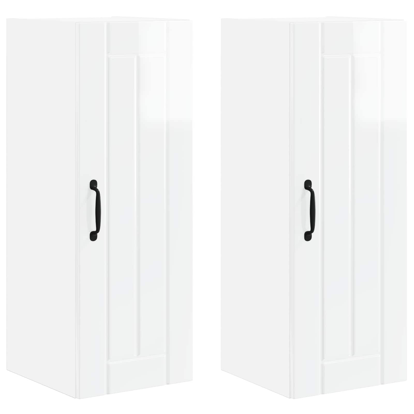 Armadietto a muro LUCCA 2 pcs Bianco Lucido 30 x 31 x 80 cm | homemem39