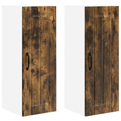 Armadietto a muro LUCCA 2 pz Rovere Fumo Legno ingegnerizzato