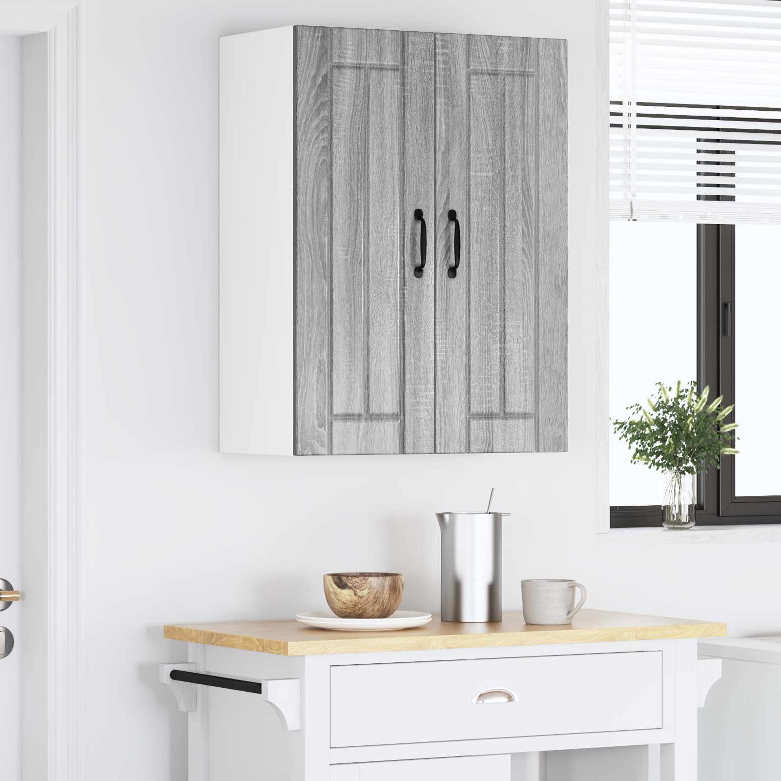 Armadietto a muro LUCCA 2 pcs Grigio Sonoma 30 x 31 x 80 cm | homemem39