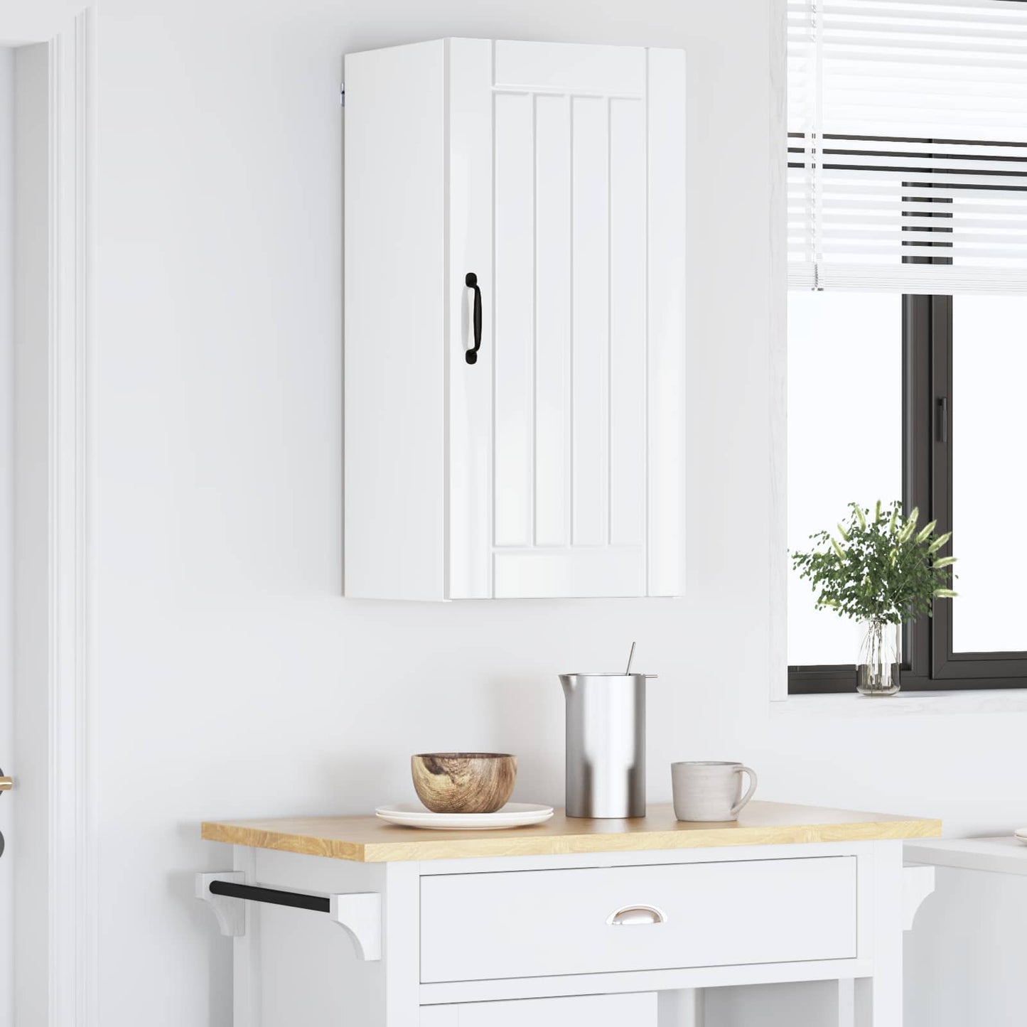 Armadietto a muro LUCCA Bianco Lucido 40 x 31 x 80 cm | homemem39