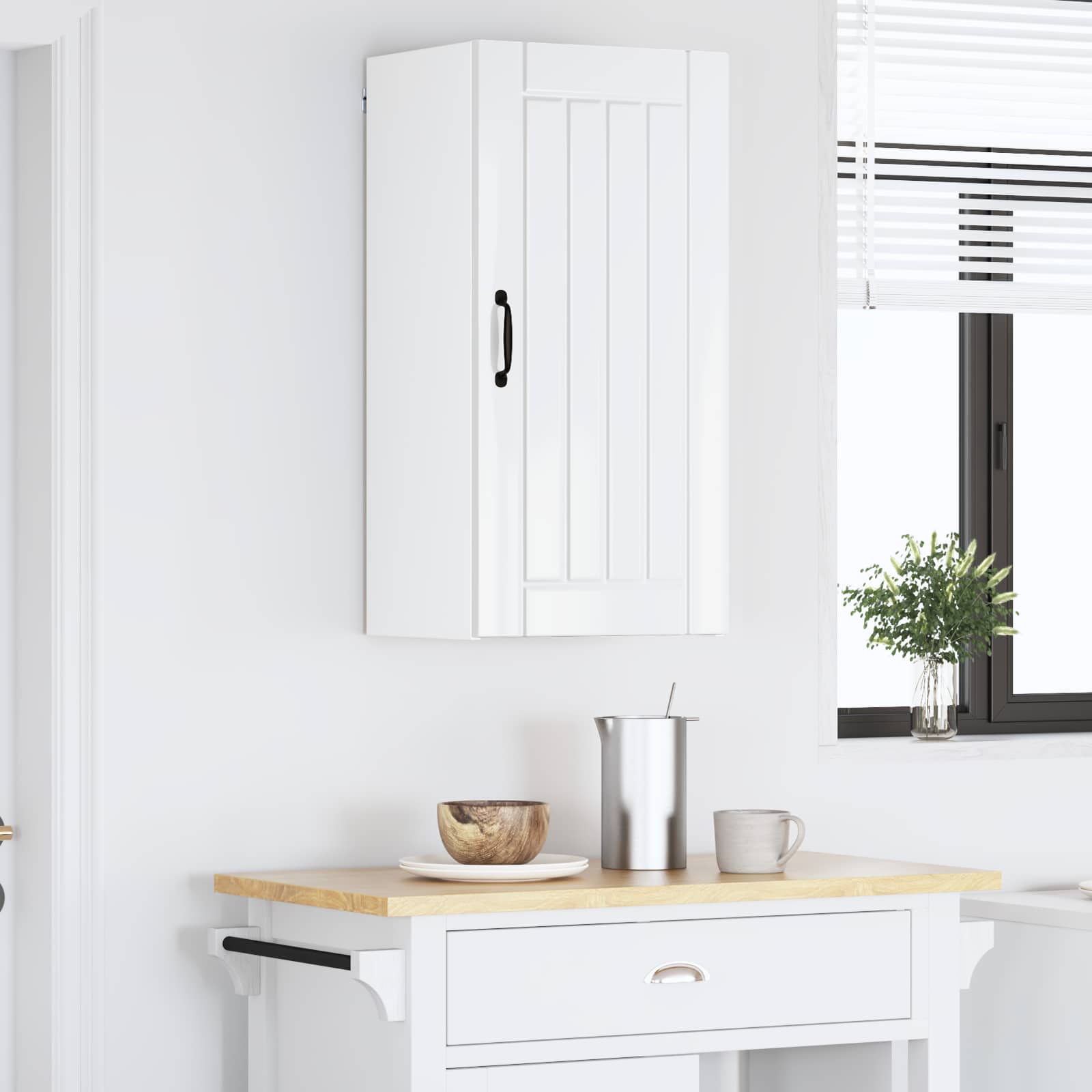 Armadietto a muro LUCCA Bianco Lucido 40 x 31 x 80 cm | homemem39