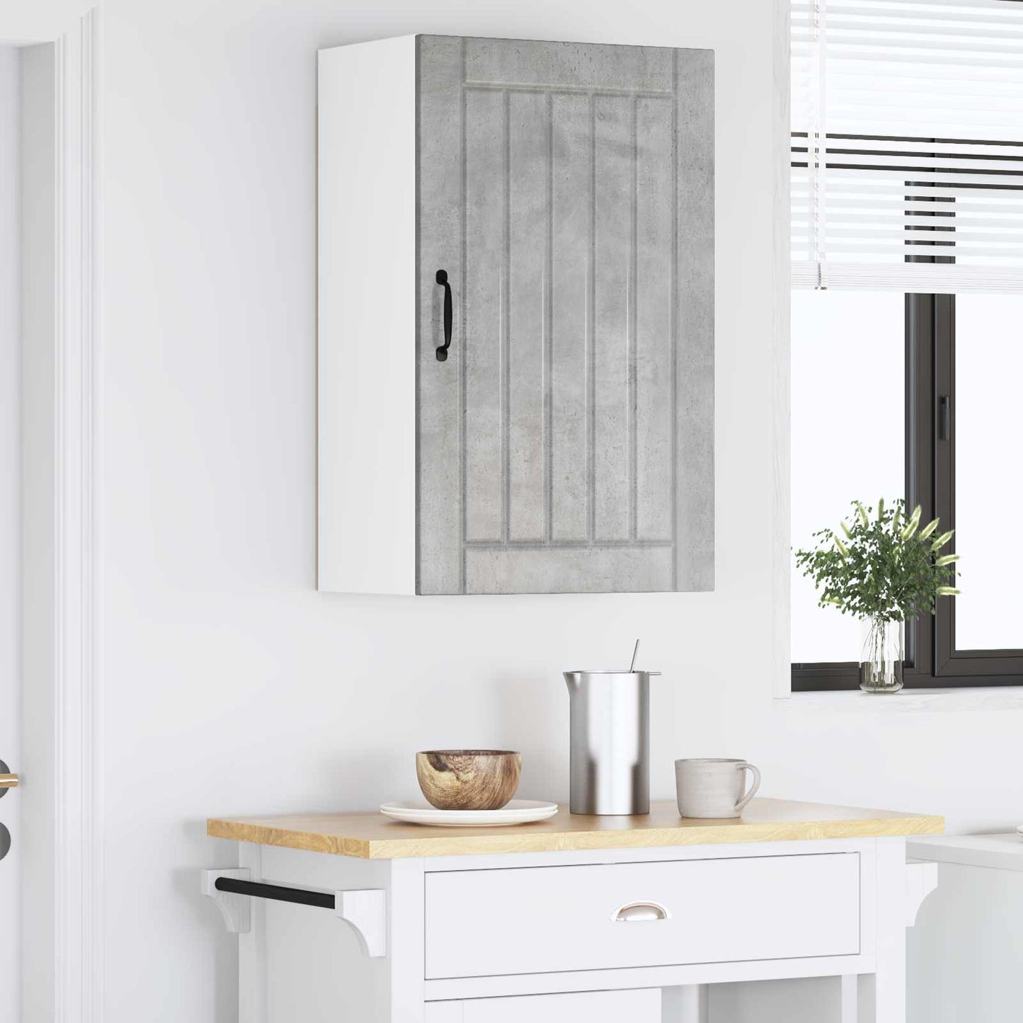 Armadietto a muro LUCCA Grigio Cemento 50 x 31 x 80 cm | homemem39