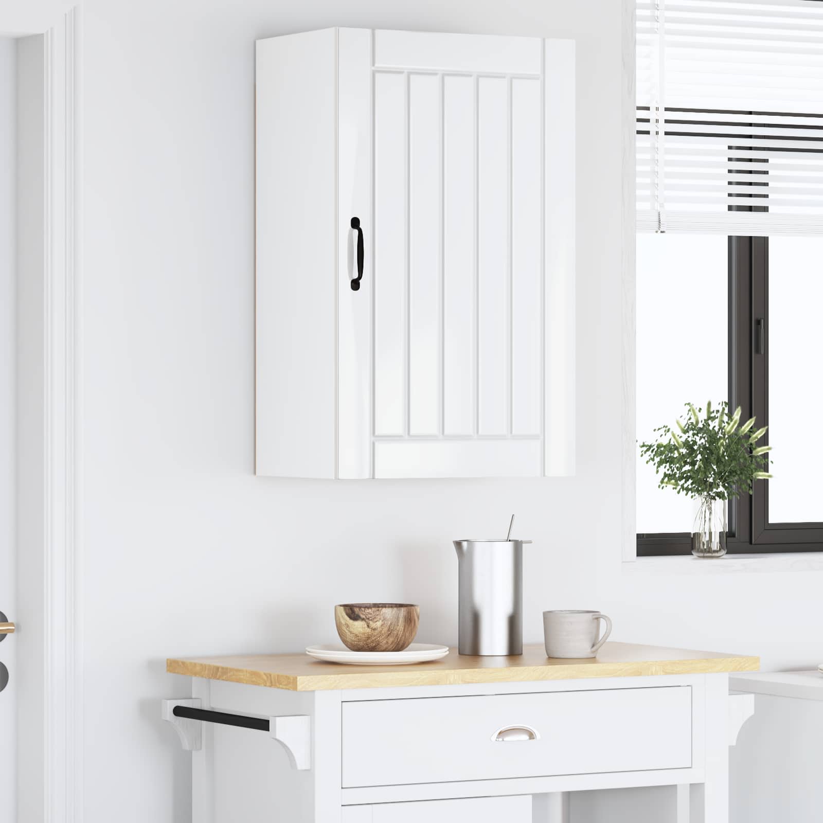 Armadietto a muro LUCCA Bianco Lucido 50 x 31 x 80 cm | homemem39