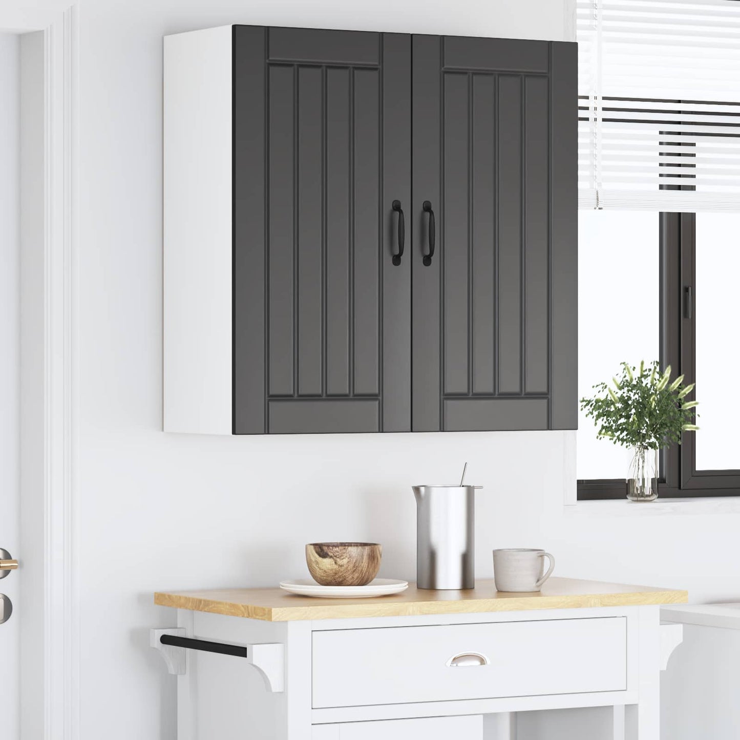 Armadietto a muro LUCCA Nero 80 x 31 x 80 cm | homemem39