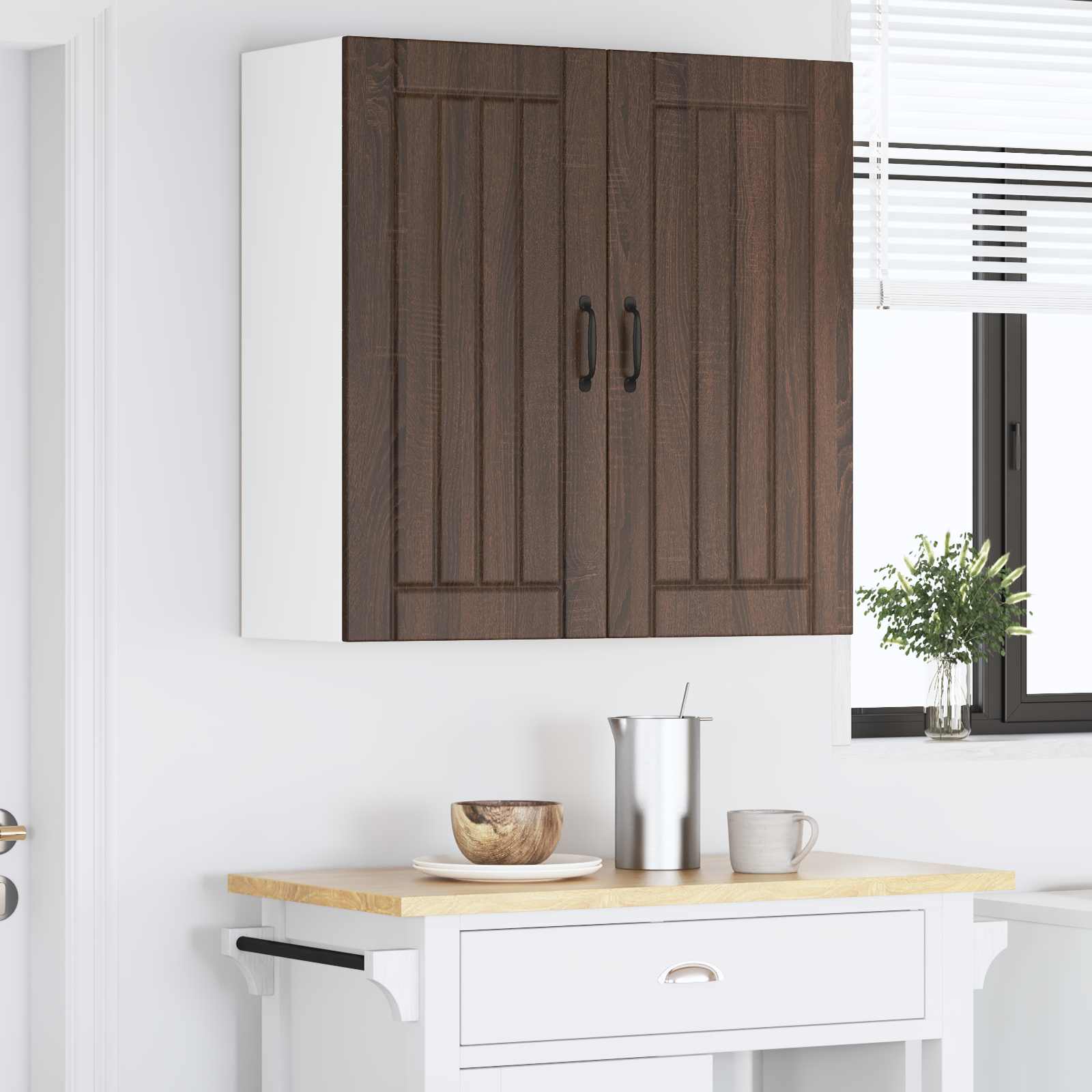 Armadietto a muro LUCCA Rovere Marrone 80 x 31 x 80 cm | homemem39