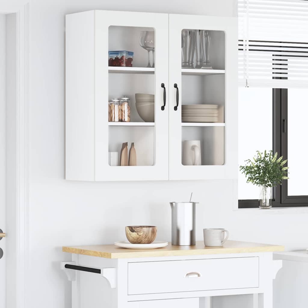 Mobile in vetro da parete LUCCA Bianco 80 x 31 x 80 cm | homemem39