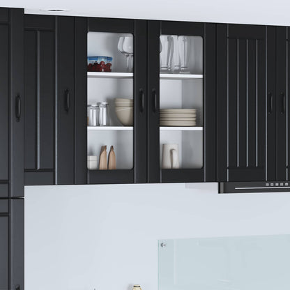 Mobile in vetro da parete LUCCA Nero 80 x 31 x 80 cm | homemem39