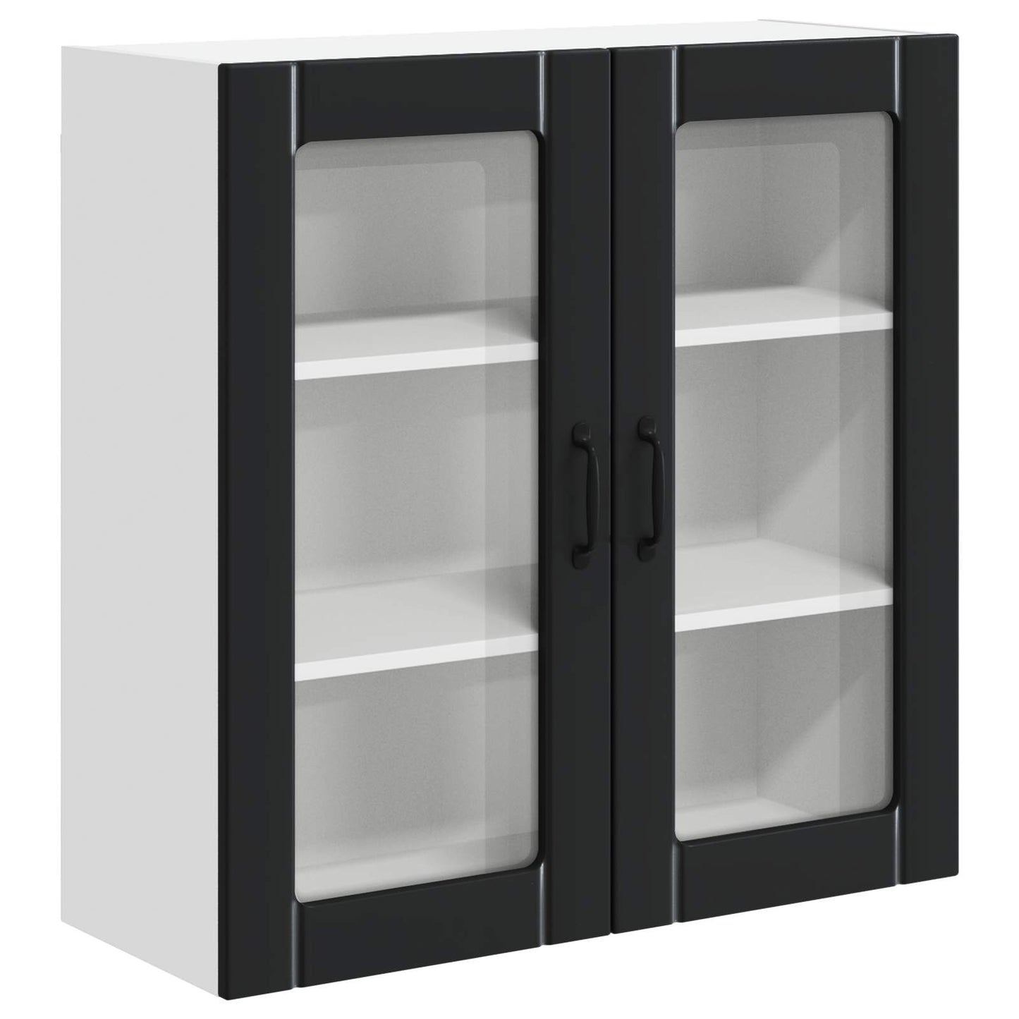 Mobile in vetro da parete LUCCA Nero 80 x 31 x 80 cm | homemem39