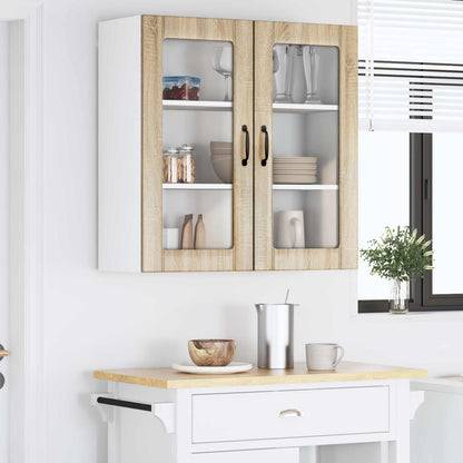 Mobile in vetro da parete LUCCA Rovere Sonoma 80 x 31 x 80 cm | homemem39