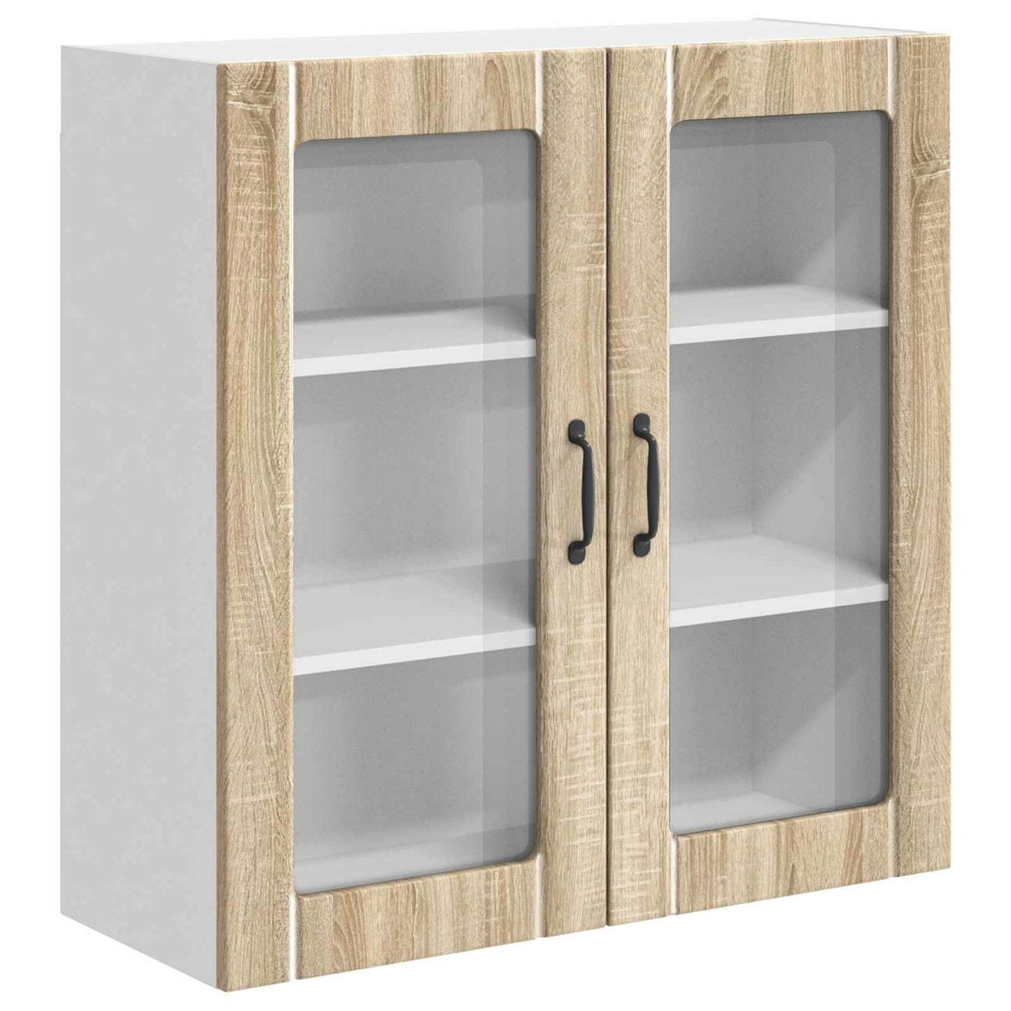 Mobile in vetro da parete LUCCA Rovere Sonoma 80 x 31 x 80 cm | homemem39