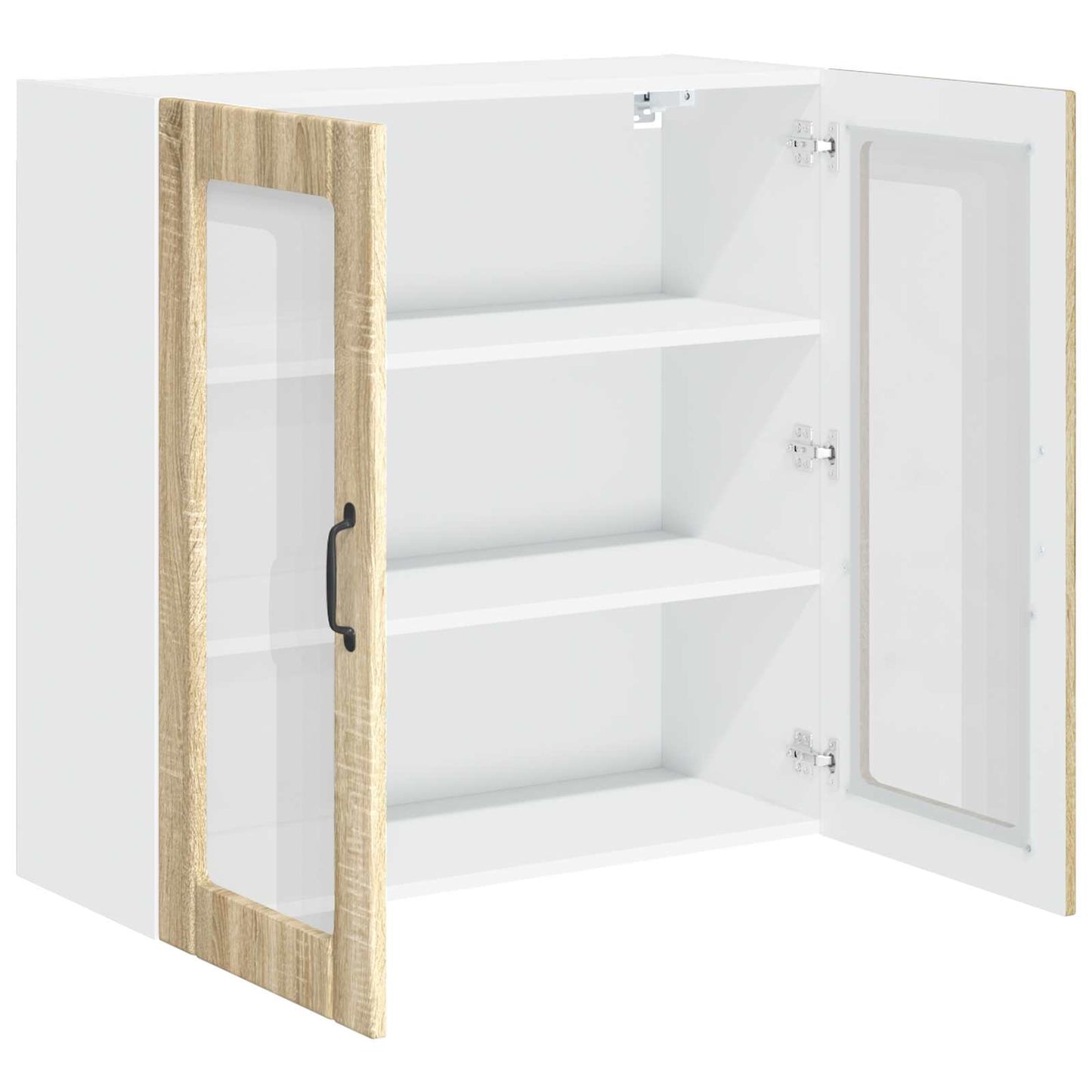 Mobile in vetro da parete LUCCA Rovere Sonoma 80 x 31 x 80 cm | homemem39