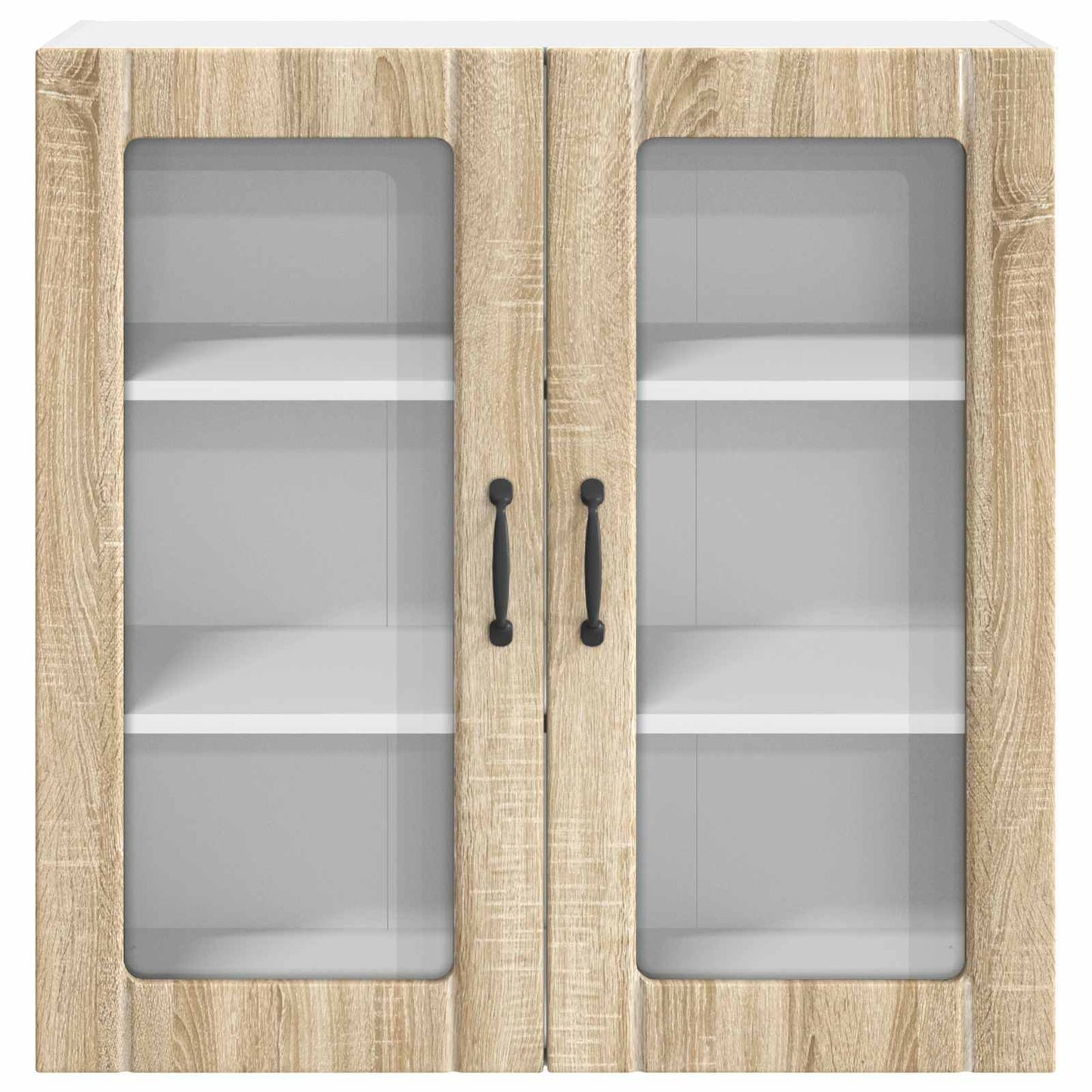 Mobile in vetro da parete LUCCA Rovere Sonoma 80 x 31 x 80 cm | homemem39