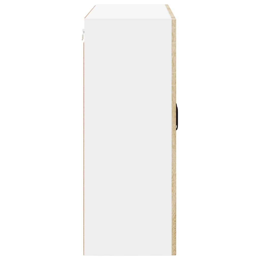 Mobile in vetro da parete LUCCA Rovere Sonoma 80 x 31 x 80 cm | homemem39