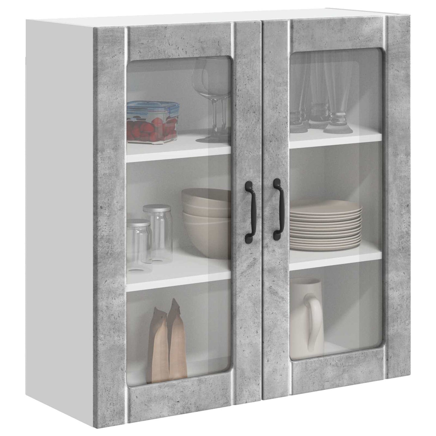 Mobile in vetro da parete LUCCA Grigio Cemento 80 x 31 x 80 cm | homemem39