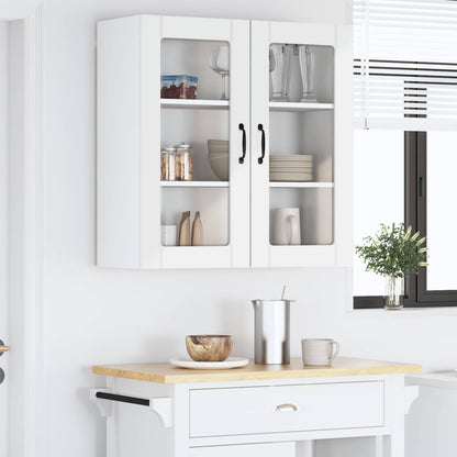 Mobile in vetro da parete LUCCA Bianco Lucido 80 x 31 x 80 cm | homemem39
