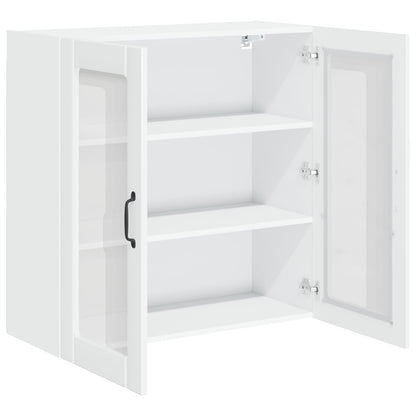 Mobile in vetro da parete LUCCA Bianco Lucido 80 x 31 x 80 cm | homemem39