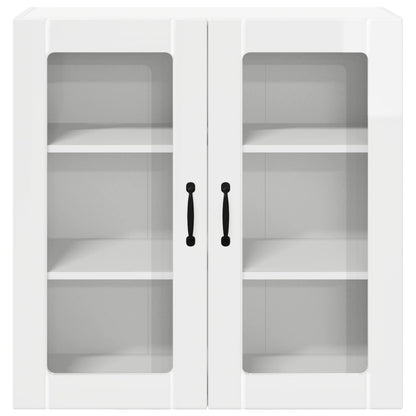 Mobile in vetro da parete LUCCA Bianco Lucido 80 x 31 x 80 cm | homemem39