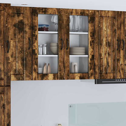 Mobile in vetro da parete LUCCA Rovere Fumo 80 x 31 x 80 cm - homemem39