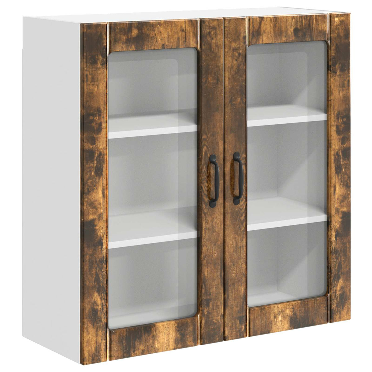 Mobile in vetro da parete LUCCA Rovere Fumo 80 x 31 x 80 cm - homemem39
