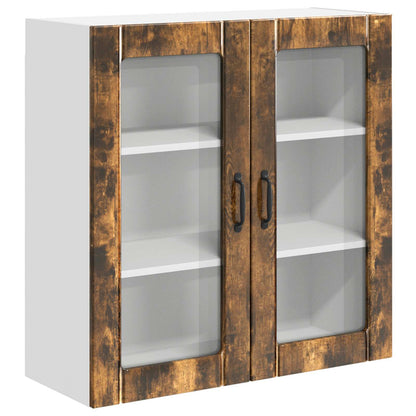 Mobile in vetro da parete LUCCA Rovere Fumo 80 x 31 x 80 cm - homemem39