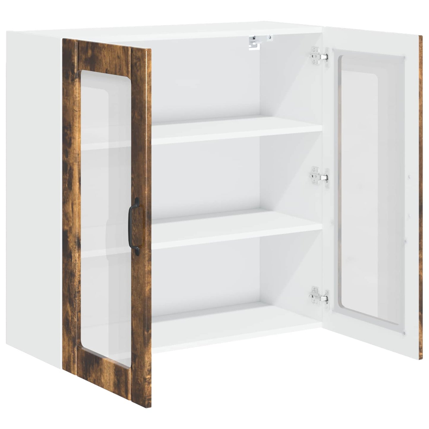 Mobile in vetro da parete LUCCA Rovere Fumo 80 x 31 x 80 cm - homemem39