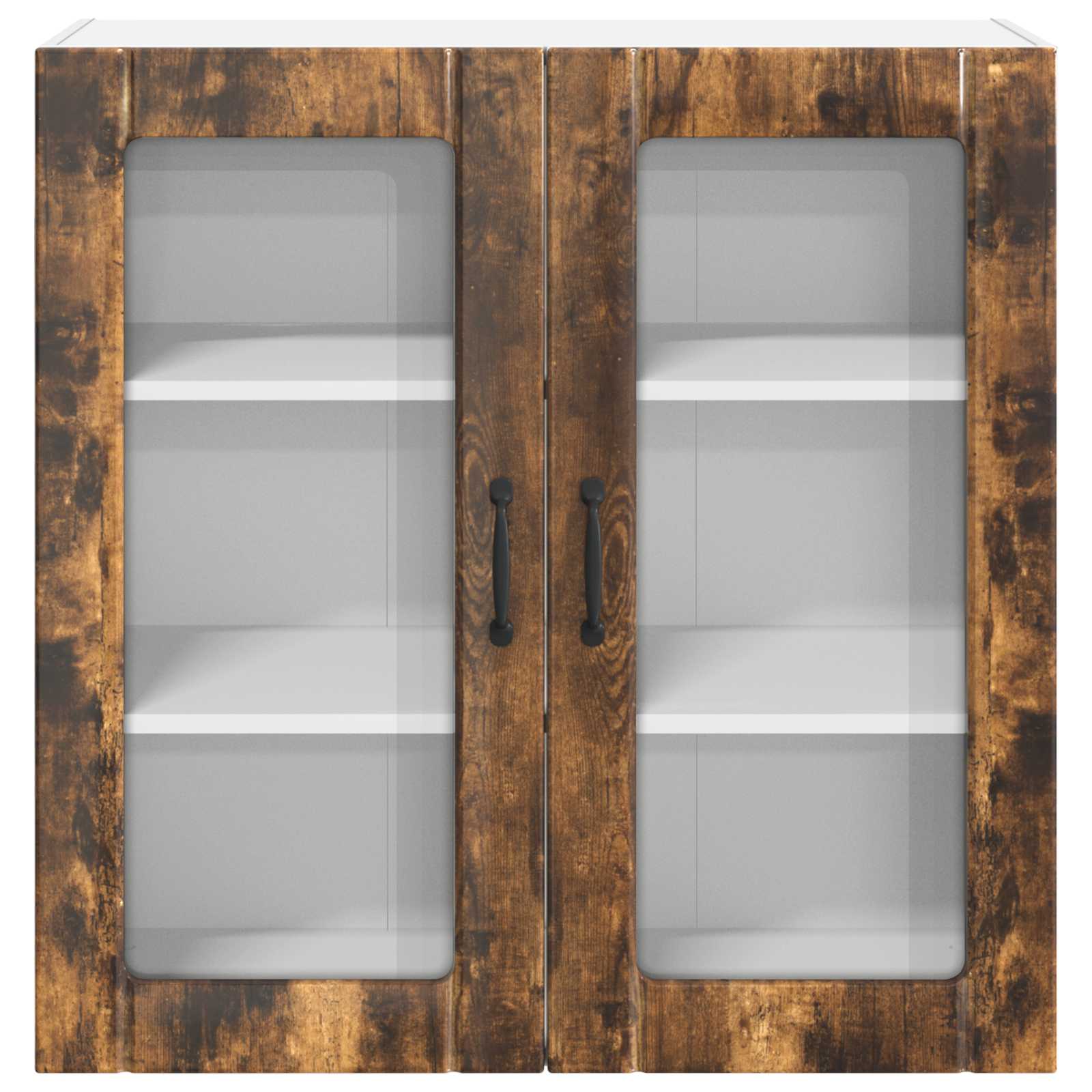 Mobile in vetro da parete LUCCA Rovere Fumo 80 x 31 x 80 cm - homemem39