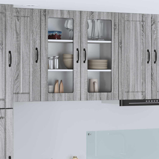 Mobile in vetro da parete LUCCA Grigio Sonoma 80 x 31 x 80 cm | homemem39