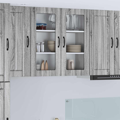 Mobile in vetro da parete LUCCA Grigio Sonoma 80 x 31 x 80 cm