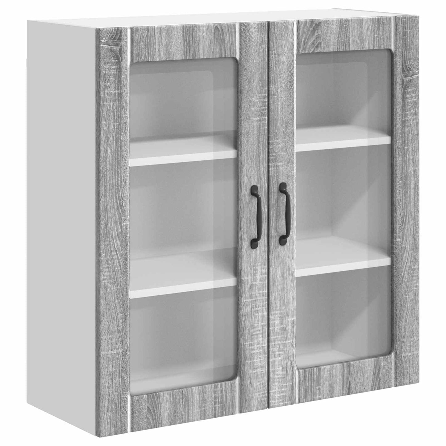 Mobile in vetro da parete LUCCA Grigio Sonoma 80 x 31 x 80 cm | homemem39