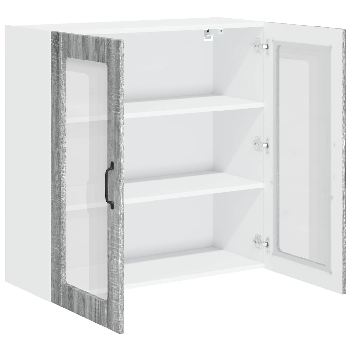 Mobile in vetro da parete LUCCA Grigio Sonoma 80 x 31 x 80 cm | homemem39