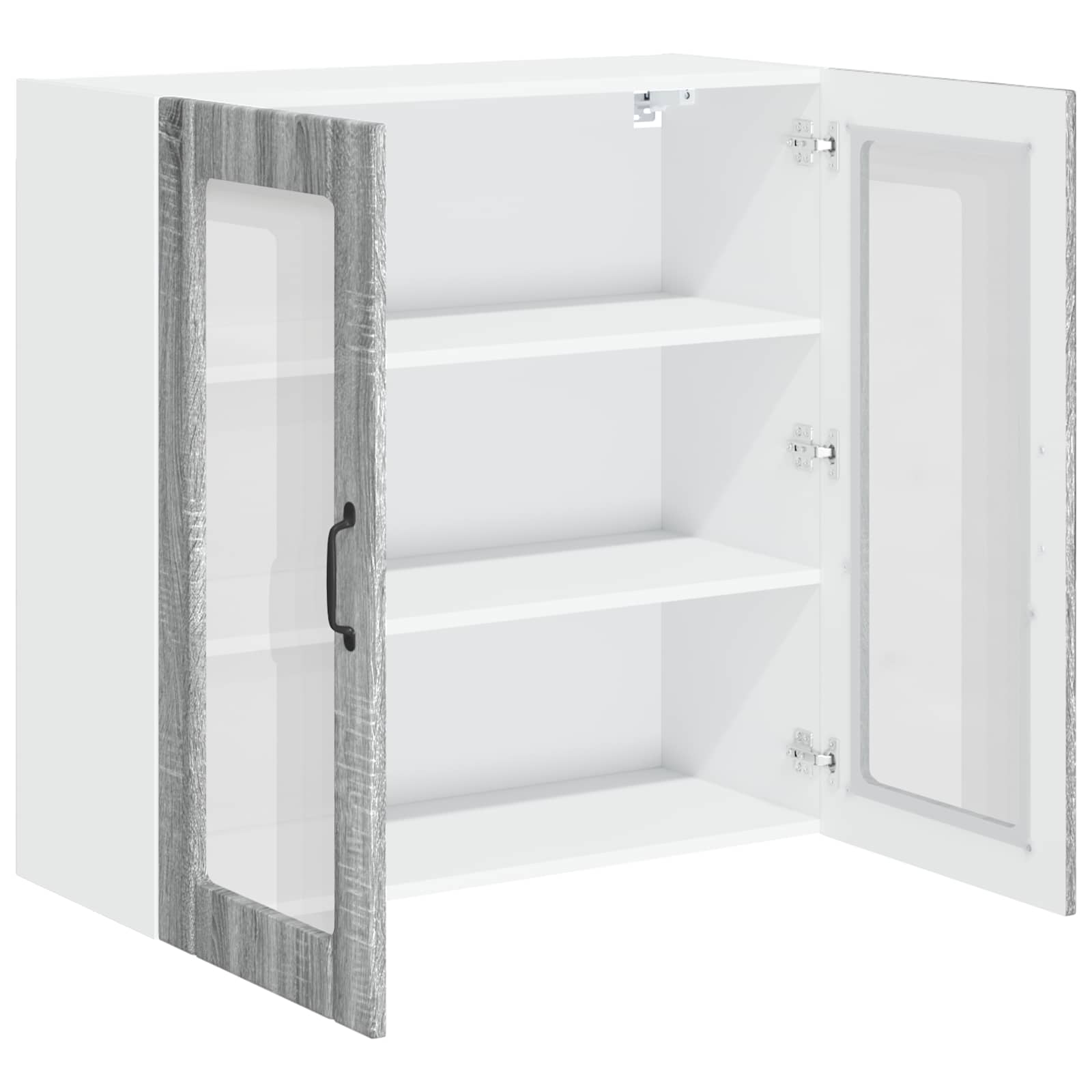 Mobile in vetro da parete LUCCA Grigio Sonoma 80 x 31 x 80 cm | homemem39