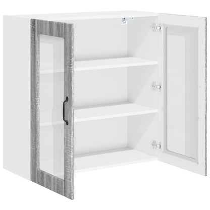 Mobile in vetro da parete LUCCA Grigio Sonoma 80 x 31 x 80 cm | homemem39