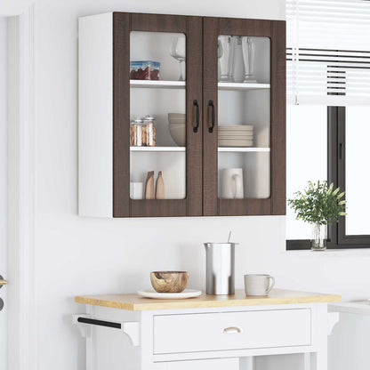 Mobile in vetro da parete LUCCA Rovere Marrone 80 x 31 x 80 cm | homemem39