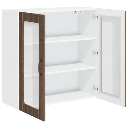 Mobile in vetro da parete LUCCA Rovere Marrone 80 x 31 x 80 cm | homemem39